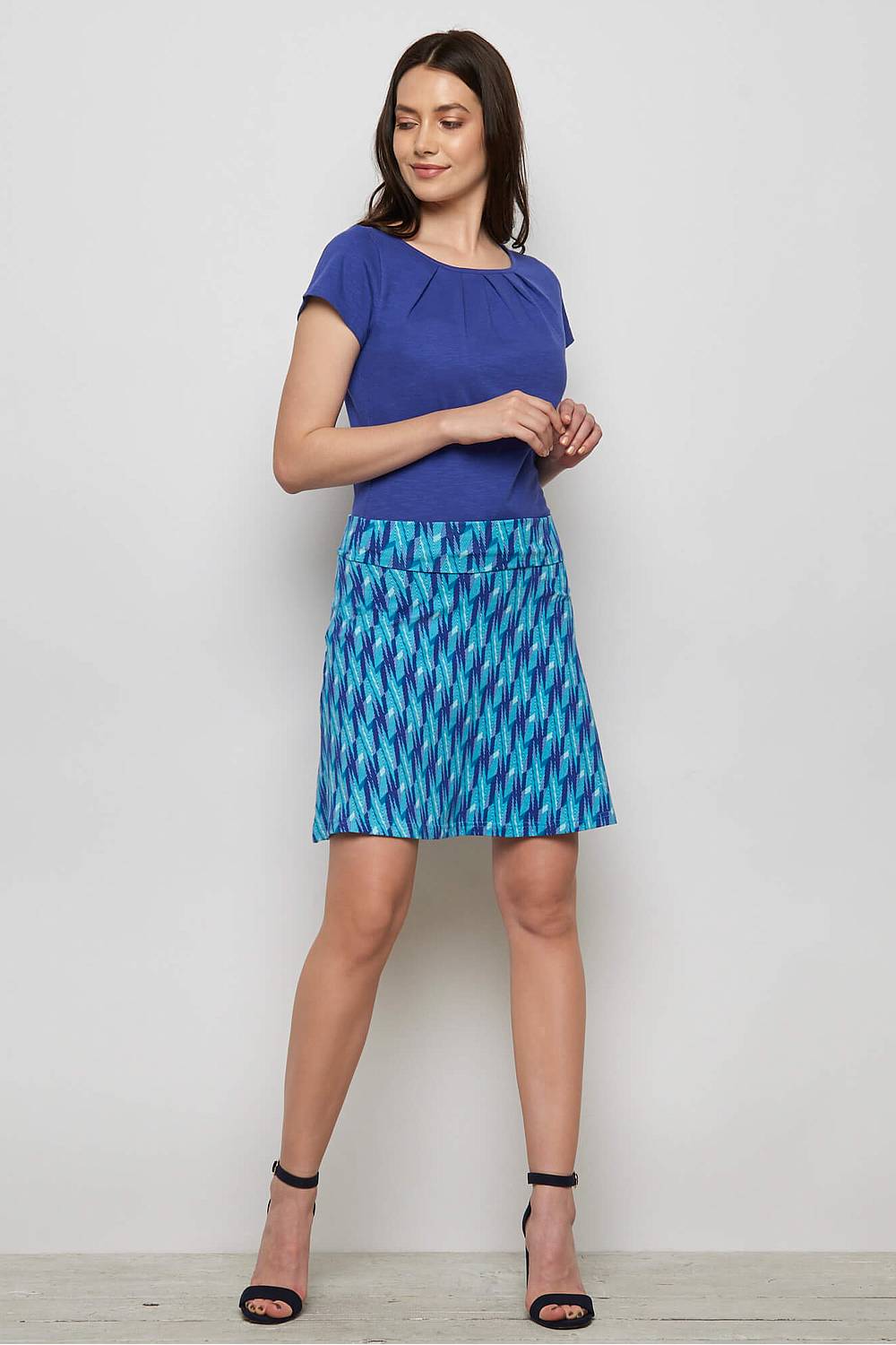 SALE -50%: Jupe gemustert in Blau-Tönen von Tranquillo