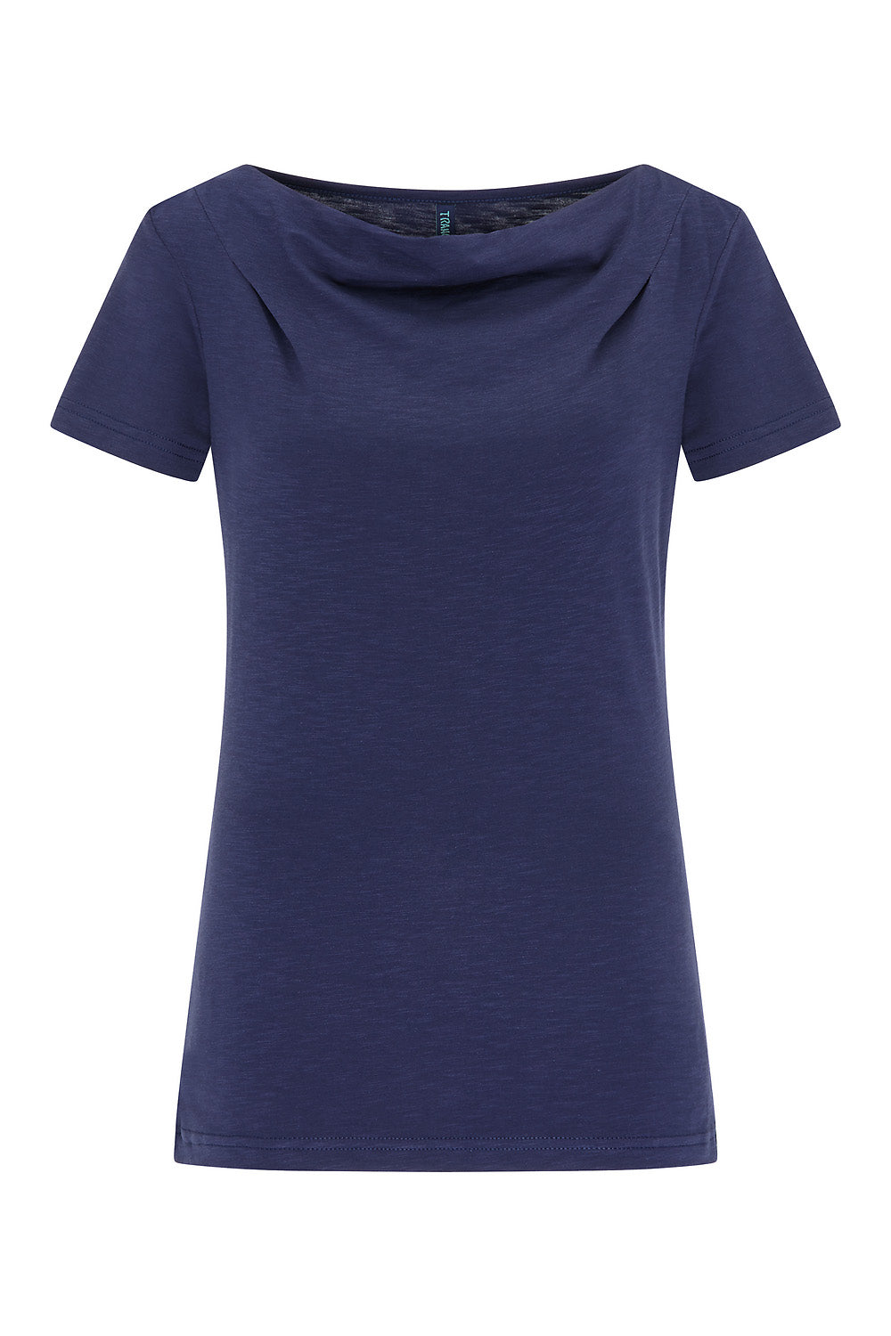 SALE: T-shirt Wasserfallkragen in Dunkelblau von Tranquillo