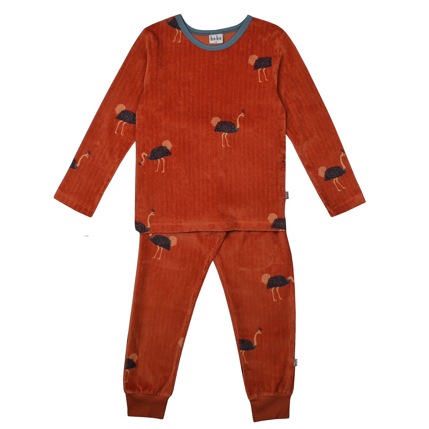 Velours-Pyjama 2-teiler mit Strauss von Baba