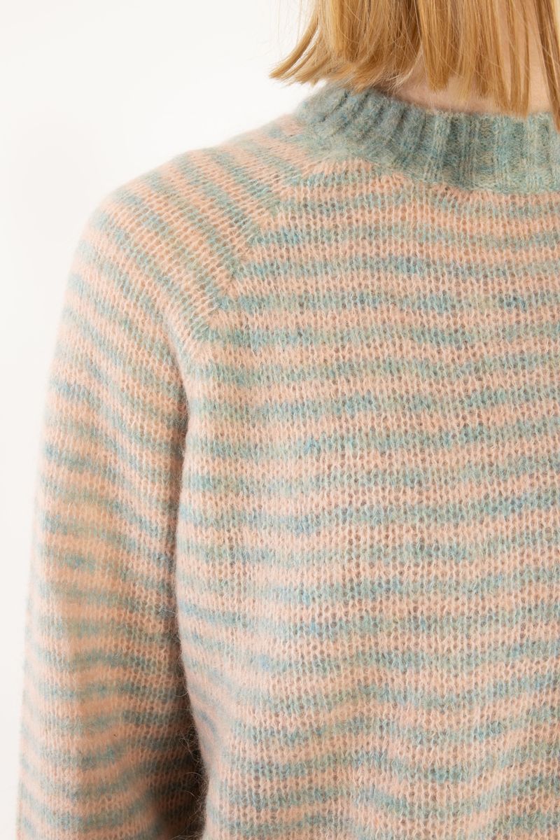Wollpullover Hellblau/Creme gemustert von Danefae