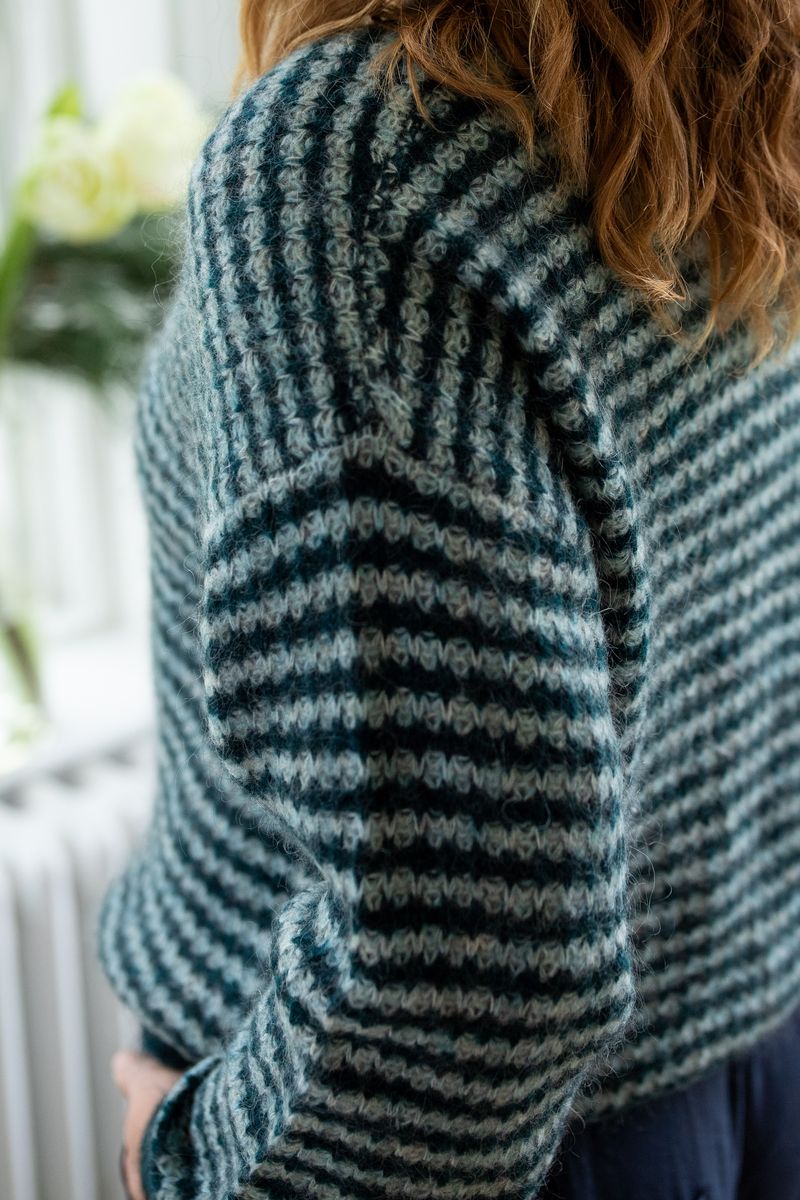Wollpullover Anthrazit/Blaugrau gestreift von Danefae