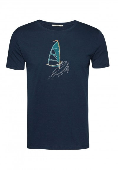 T-shirt Windsurf auf Dunkelblau von Greenbomb