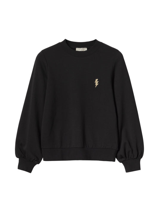 Sweatshirt Schwarz mit goldenem Blitz