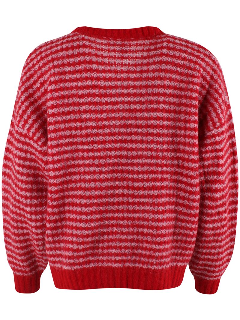 Wollpullover Rot/Rosa gestreift von Danefae