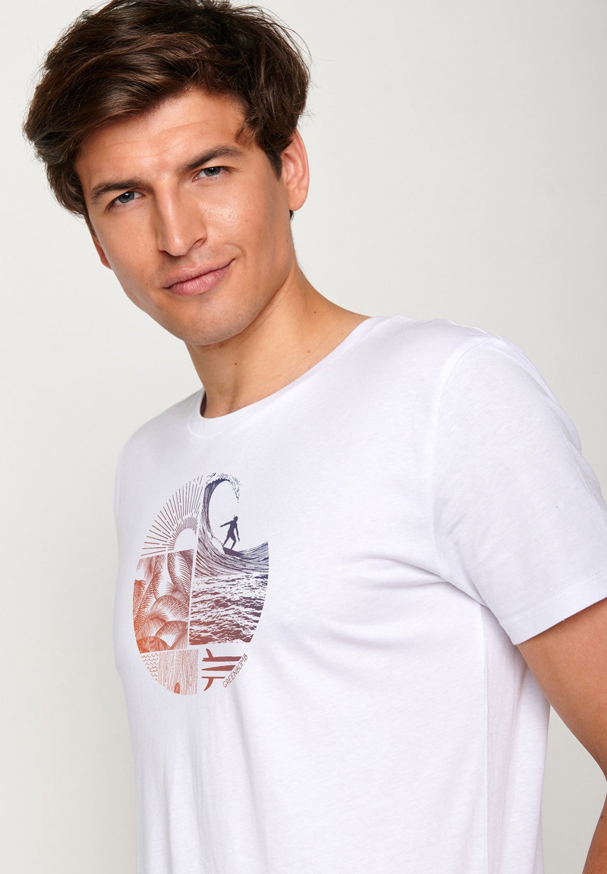 T-shirt Nature Waves Weiss von Greenbomb