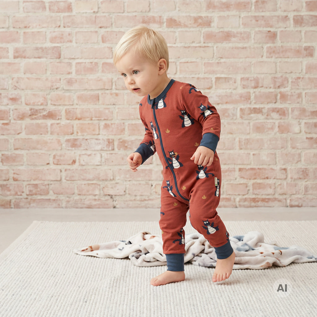 Baby-Pyjama mit Drachen von Maxomorra
