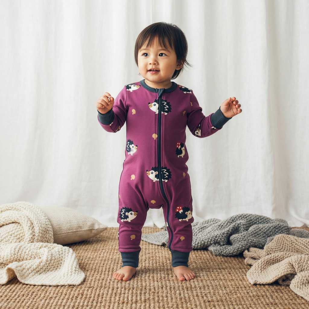 Baby-Pyjama mit Igel von Maxomorra