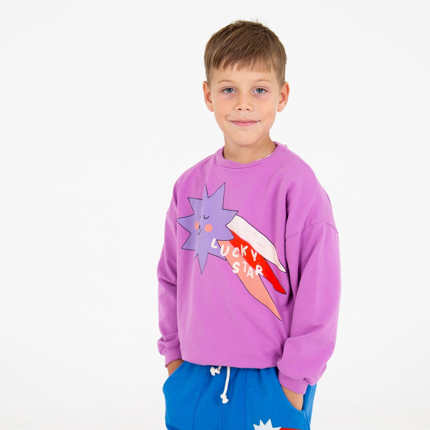 Sweatshirt Lucky Star auf Magenta von Lötiekids