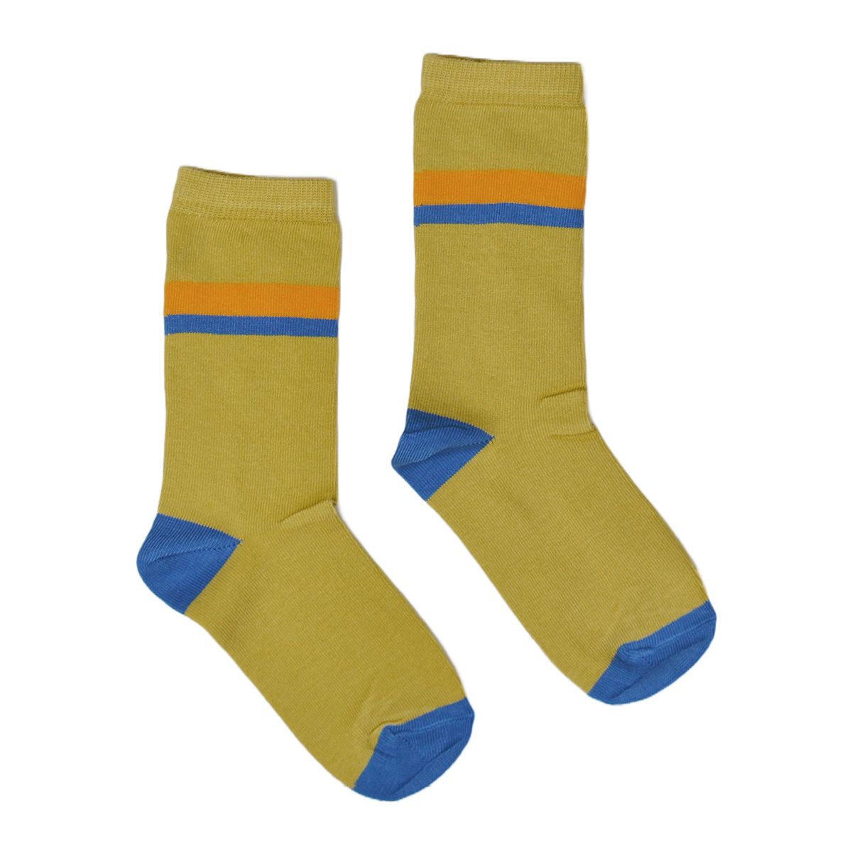 Socken mit farbigen Streifen auf Gelb von Baba
