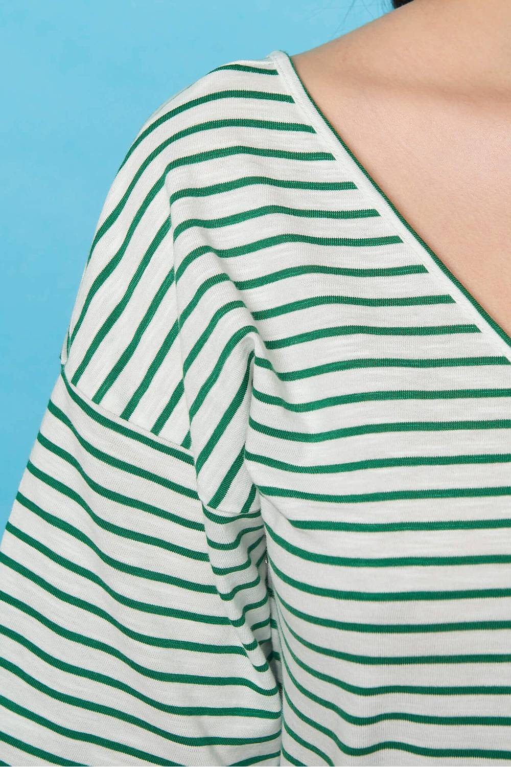 SALE -50%: Sommer-Kleid gestrift weiss-grün von Tranquillo