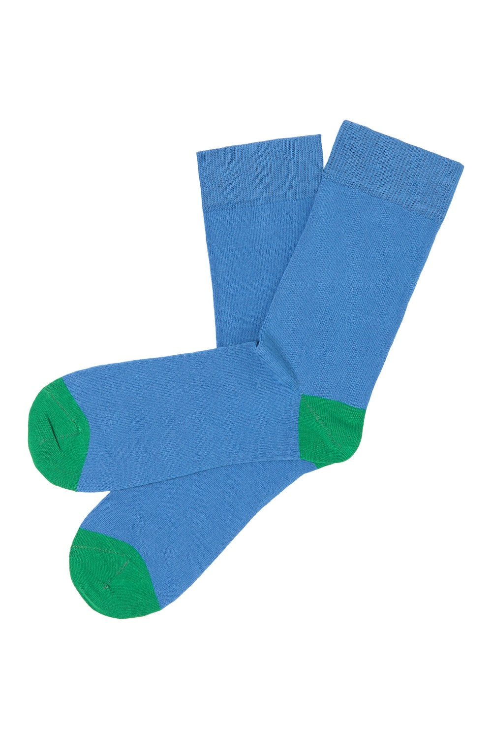 Socken uni Wasserblau mit Grün von Tranquillo
