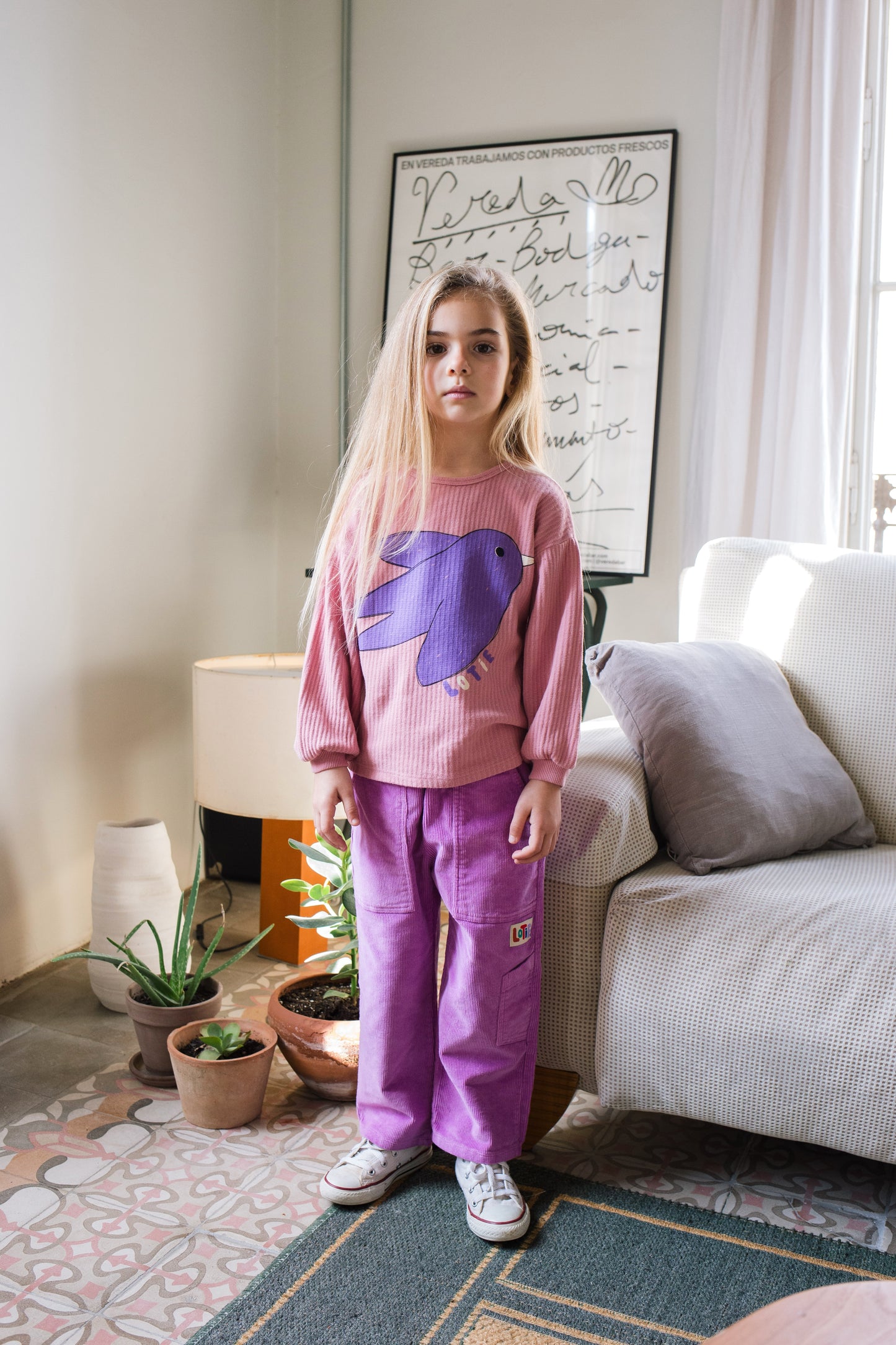 Shirt mit Vogel auf Rose von Lötiekids