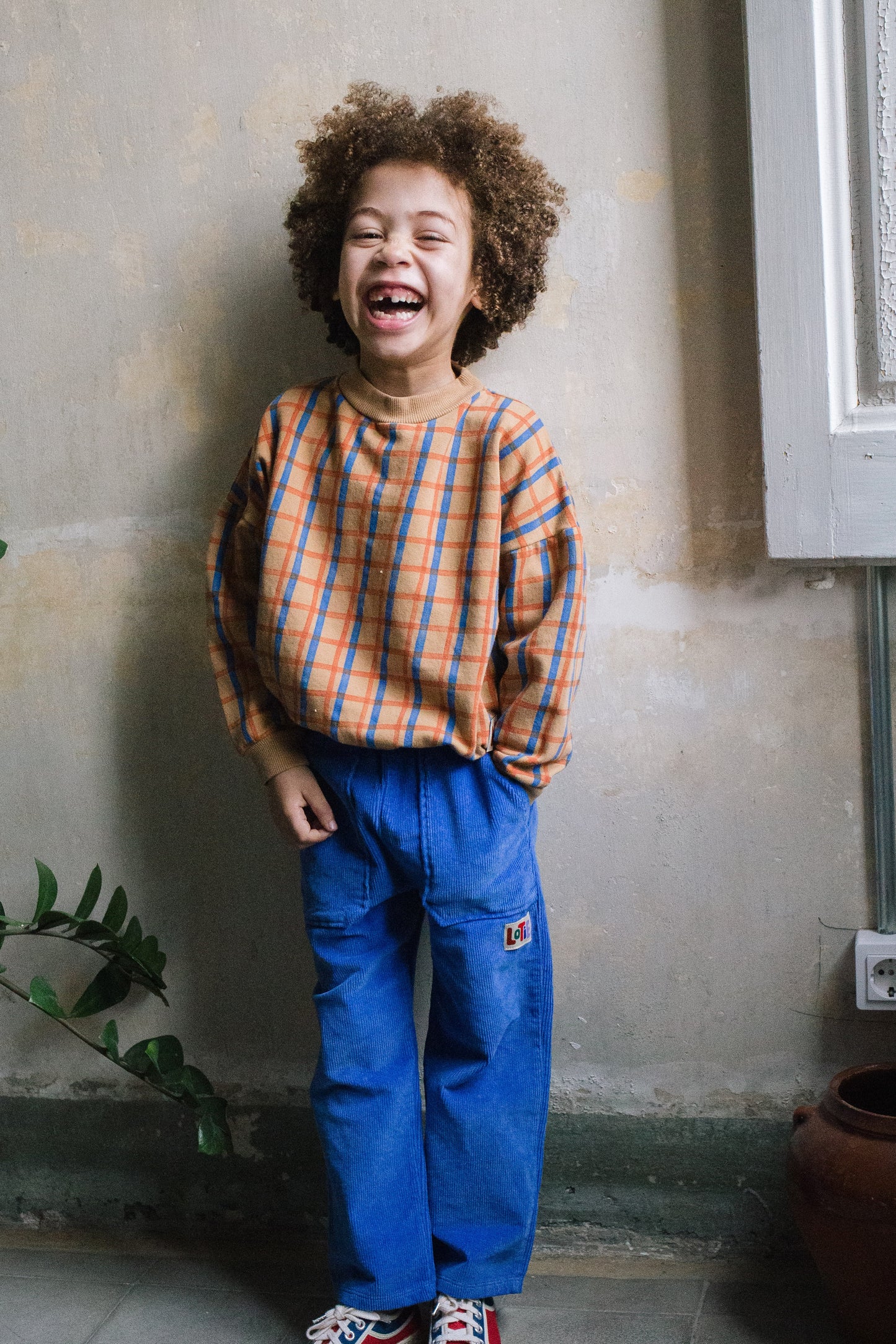 Sweatshirt mit Rastermuster Toasted von Lötiekids