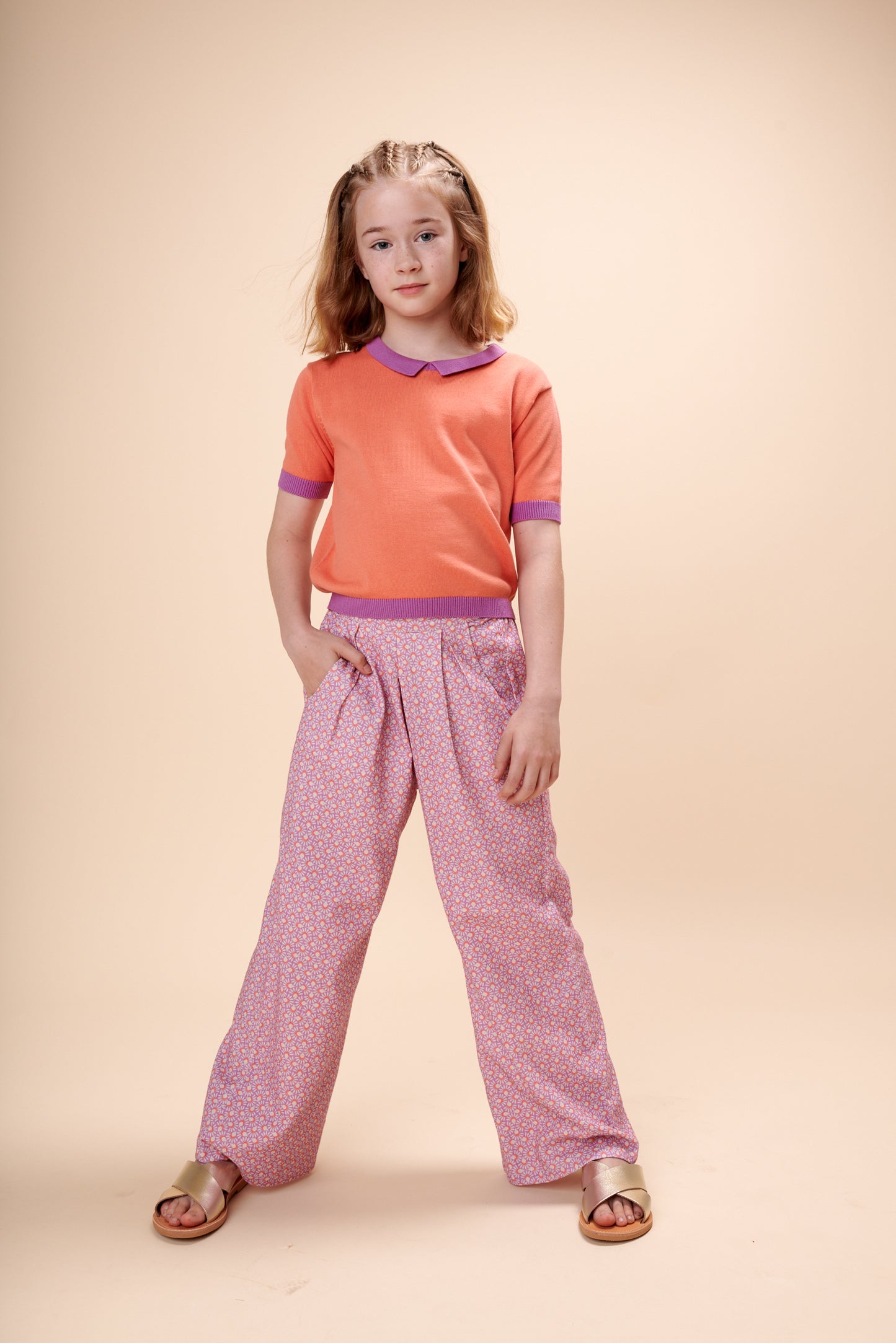 Strick-Shirt mit Kragen in Koralle von Lily Balou