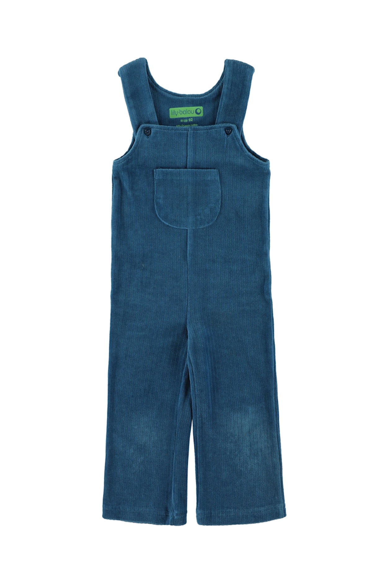 Velours-Latzhose in Morrocan Blue von Lily Balou