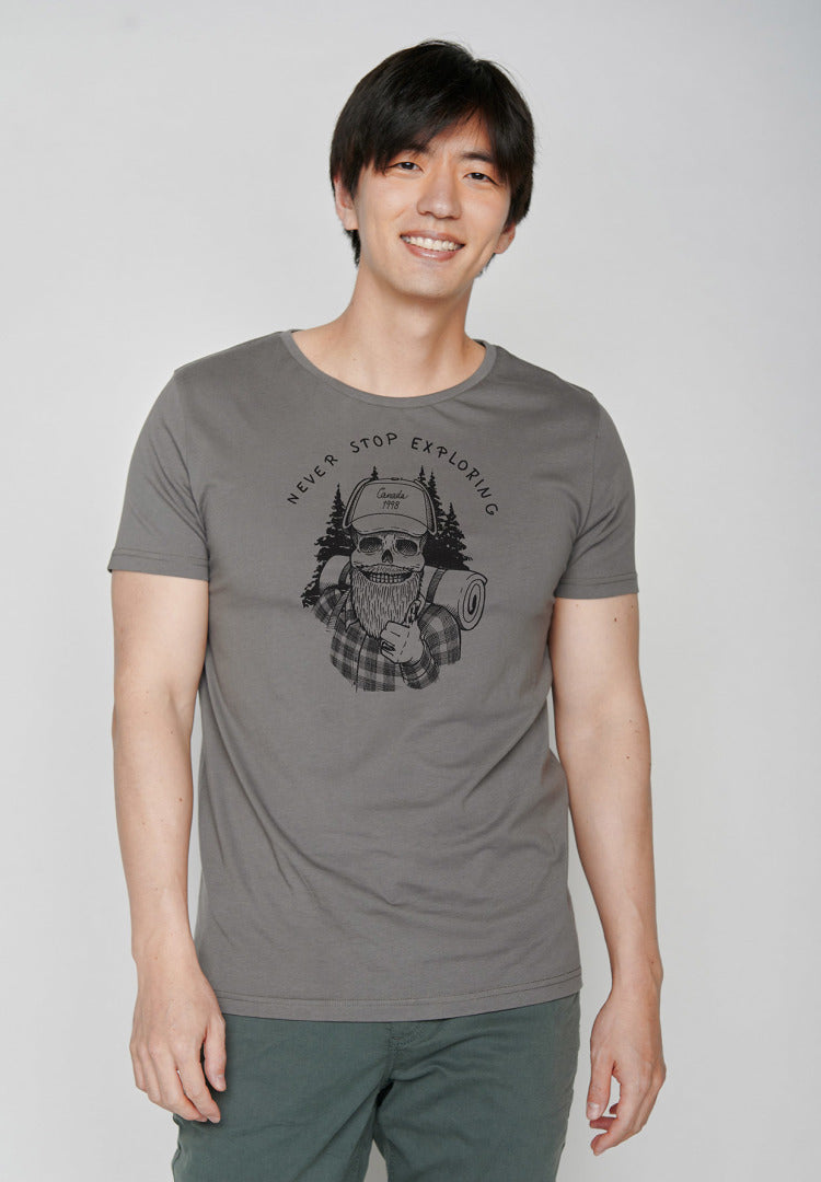 SALE: T-shirt Nature never stop auf Dunkelgrau von Greenbomb