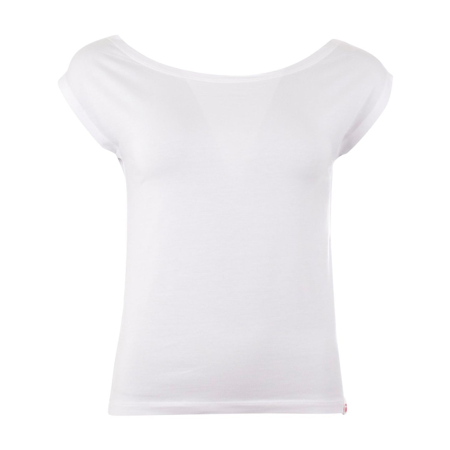 SALE: Damenshirt ohne Ärmel weiss mit Bateau-Ausschnitt