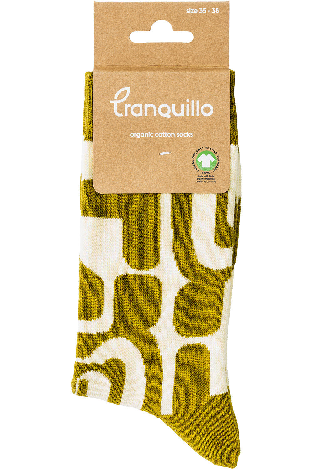 Socken abstrakt hellgelb/olive
