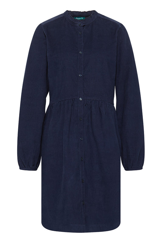Blusenkleid aus Cord in Dunkelblau von Tranquillo