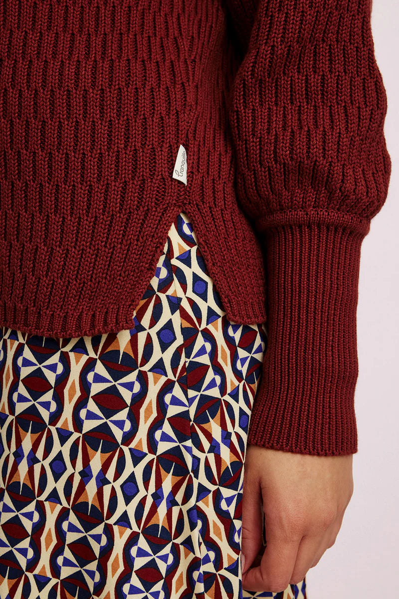 Jacquard-Pullover in Fired Brick von Tranquillo