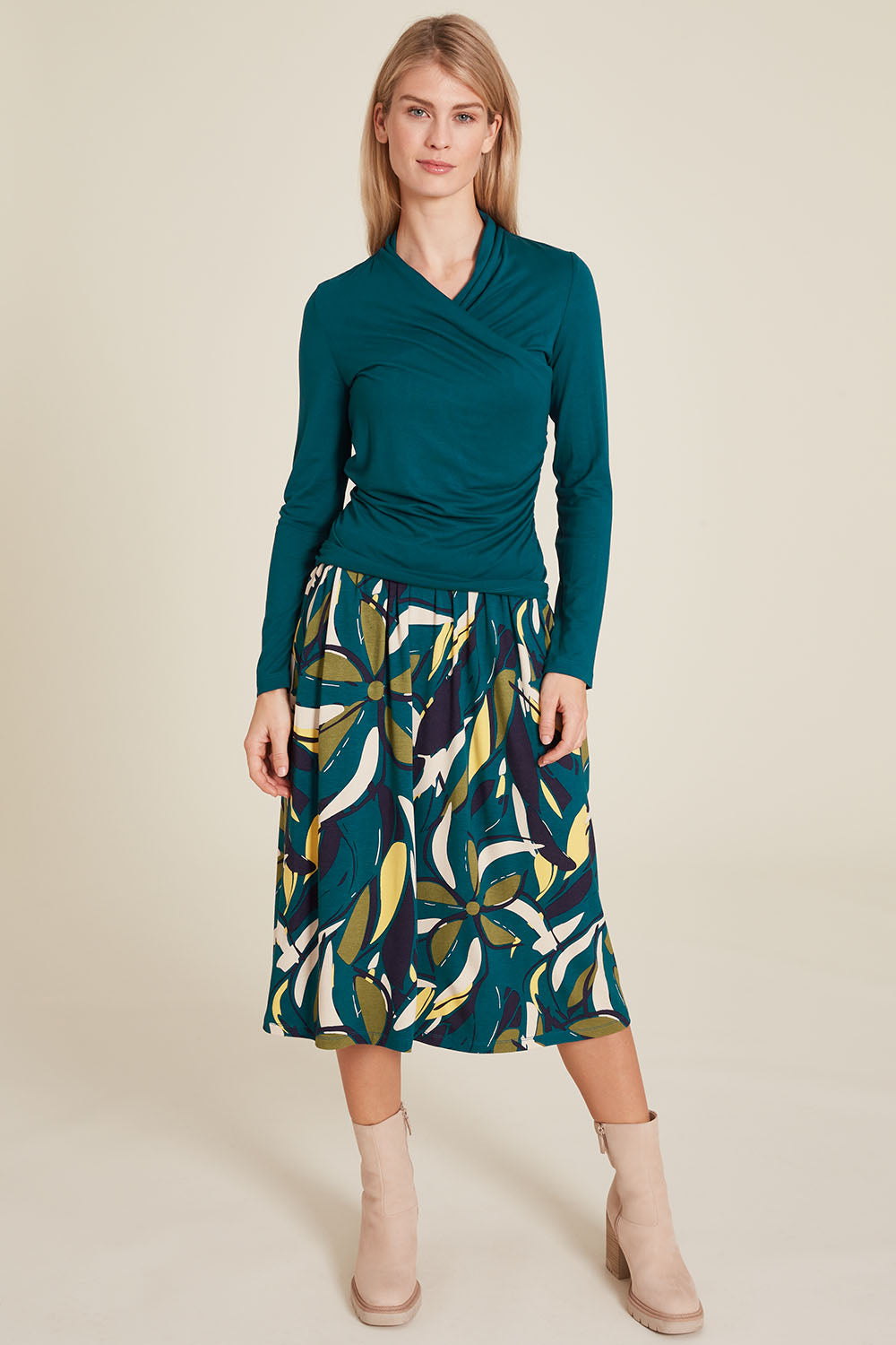 Wickelshirt in Bermuda Blue von Tranquillo