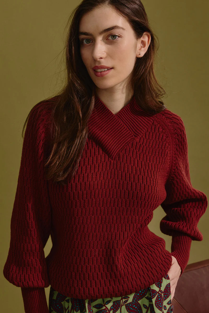 Jacquard-Pullover in Fired Brick von Tranquillo