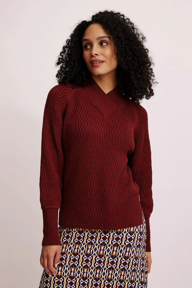 Jacquard-Pullover in Fired Brick von Tranquillo