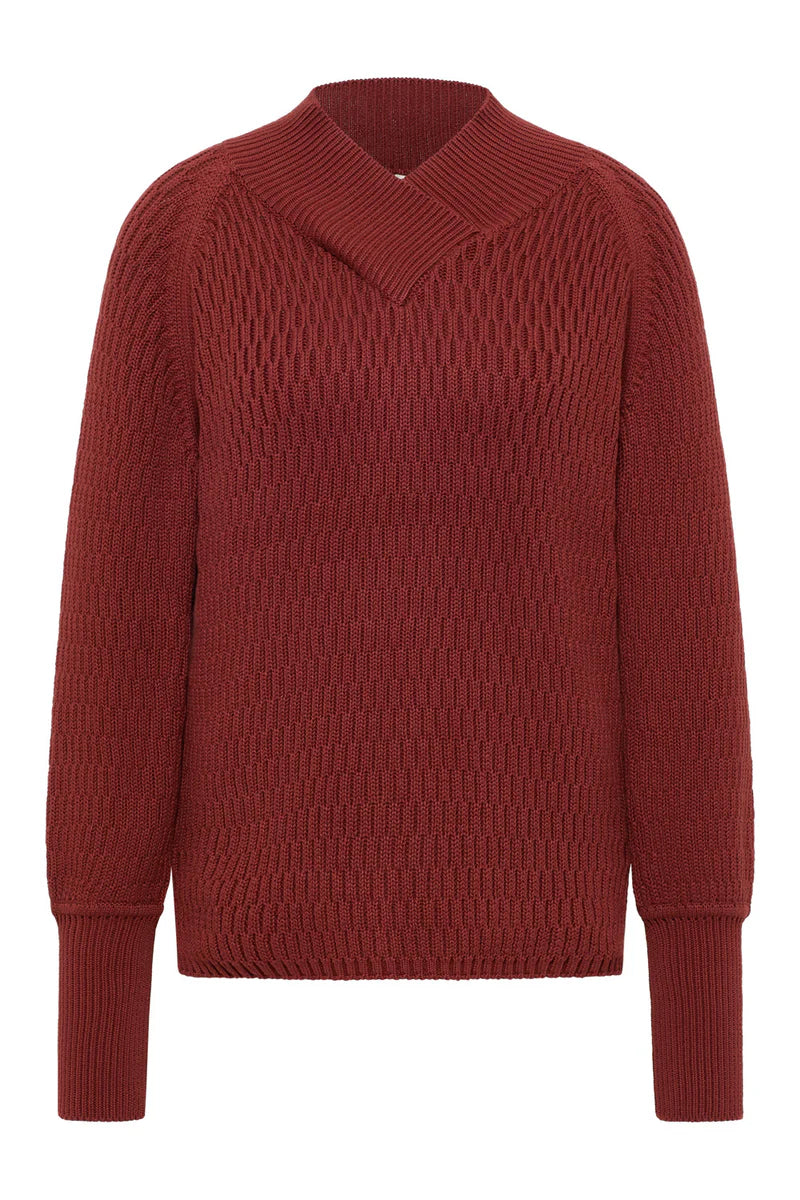 Jacquard-Pullover in Fired Brick von Tranquillo
