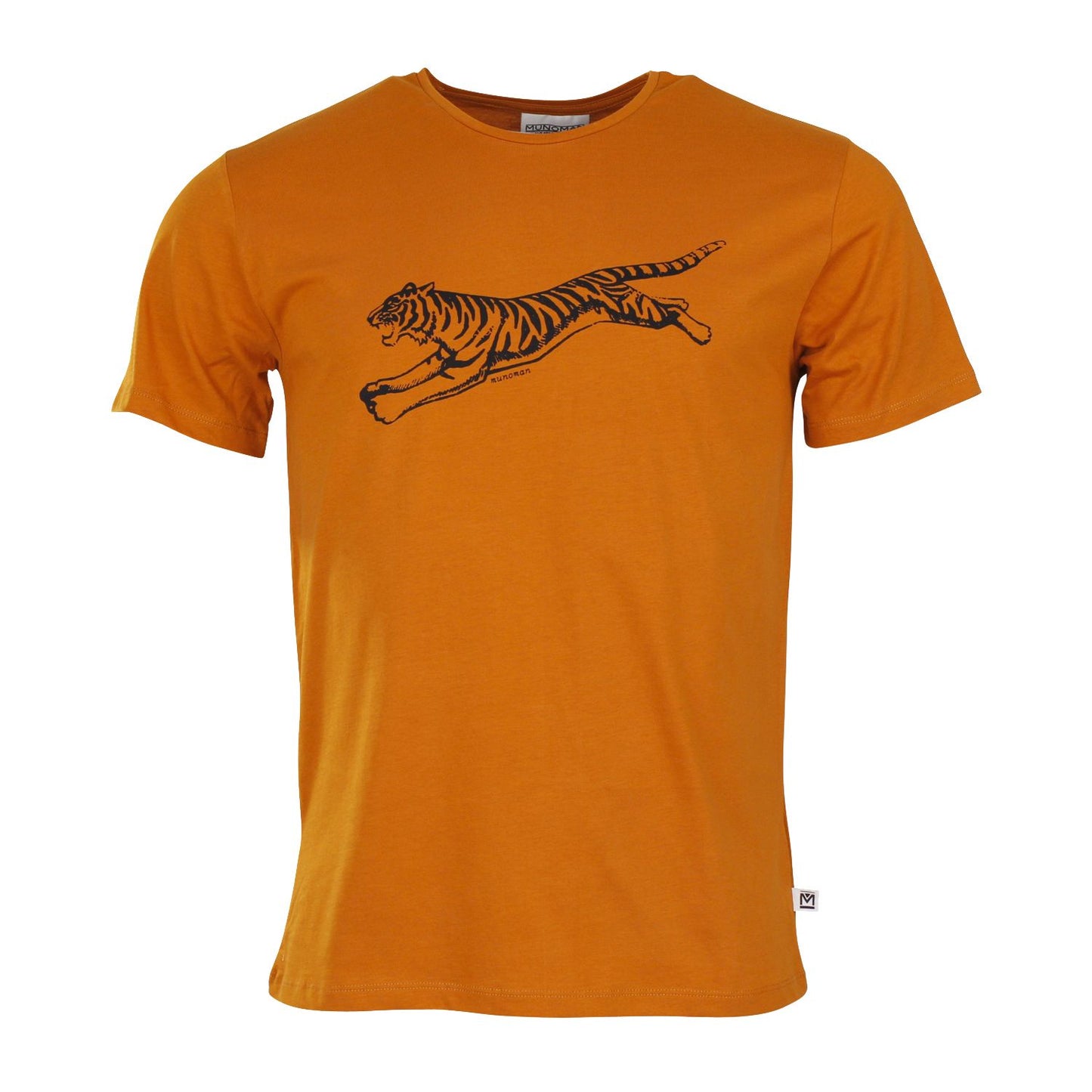 SALE: T-shirt Tiger auf orangebraun von Munoman