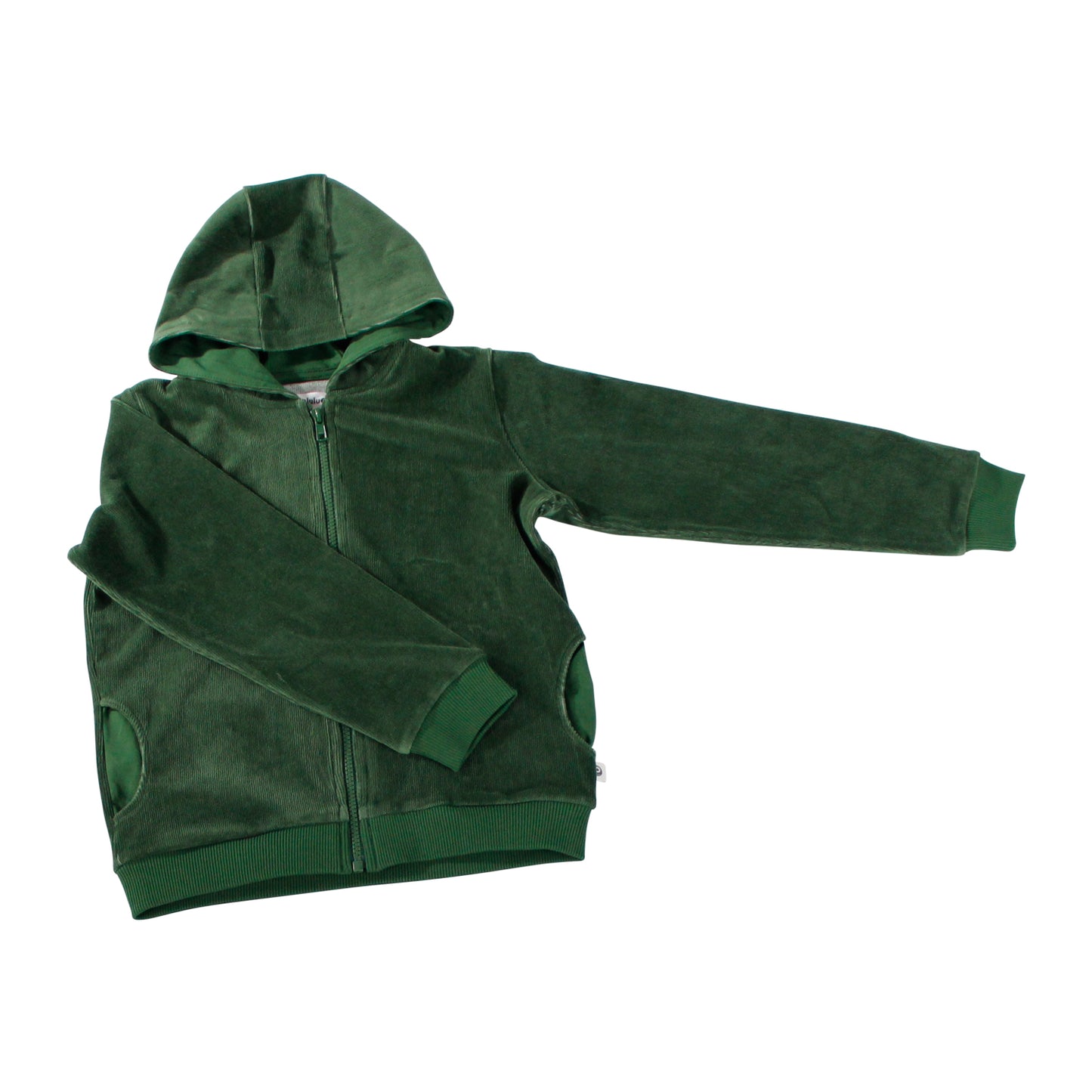 Velours-Kapuzenjacke Corduroy in Dunkelgrün von Onolulu