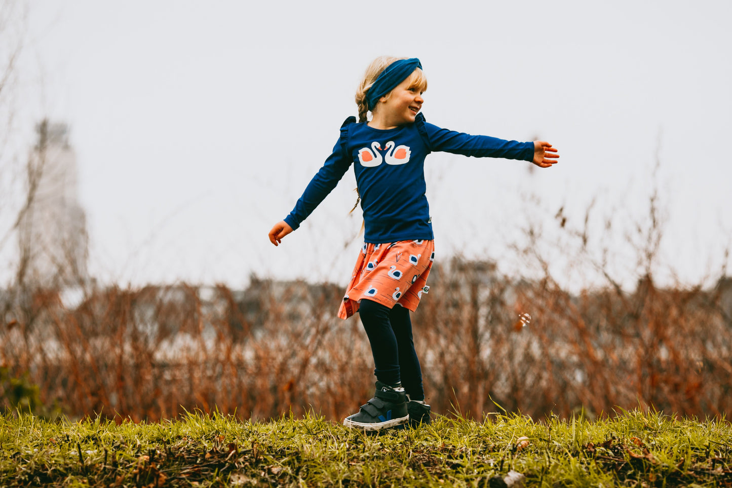 Wunderschöner Jupe mit Schwan auf See von Froy&Dind