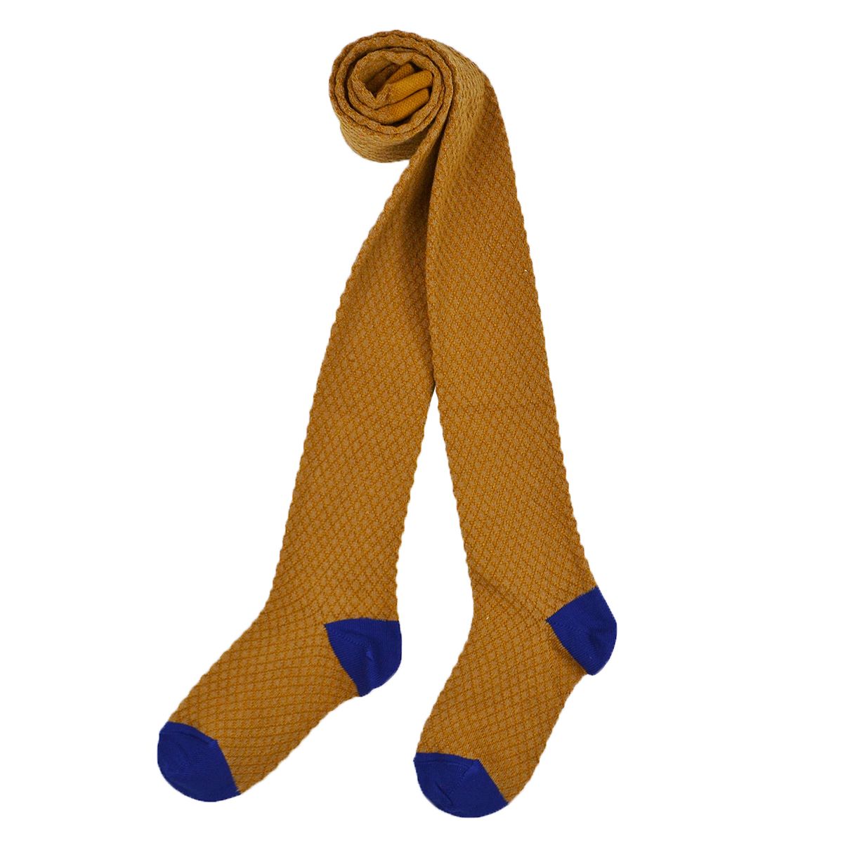 Strumpfhose mit Wabenstruktur in mustard von Baba