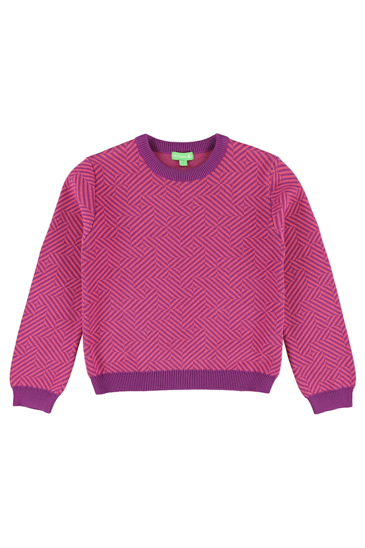 SALE: Gestrickter Pulli geometrisch in Hyacinth/Violet von Lily Balou