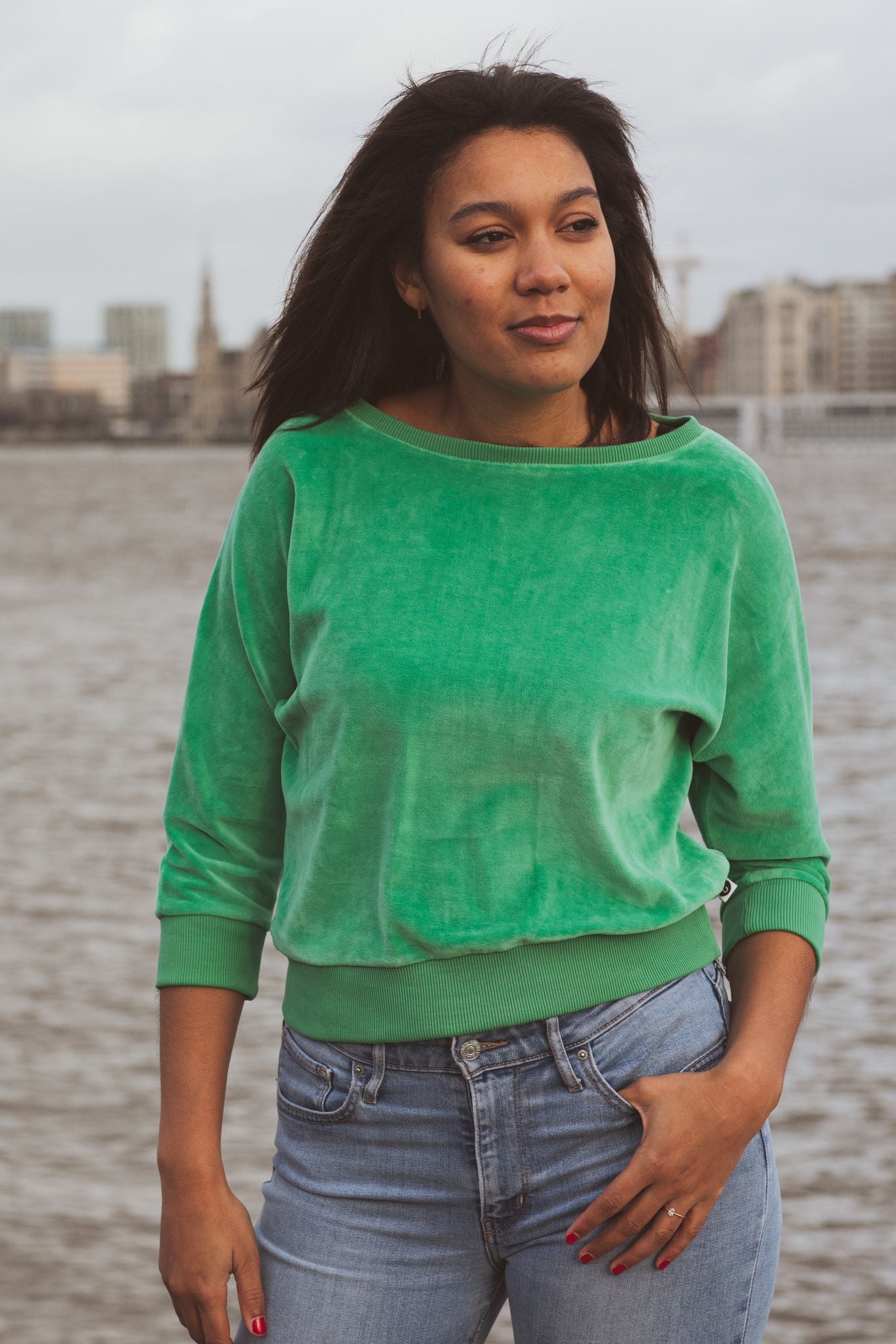 Velours-Pulli in Grün von Chills&Fever