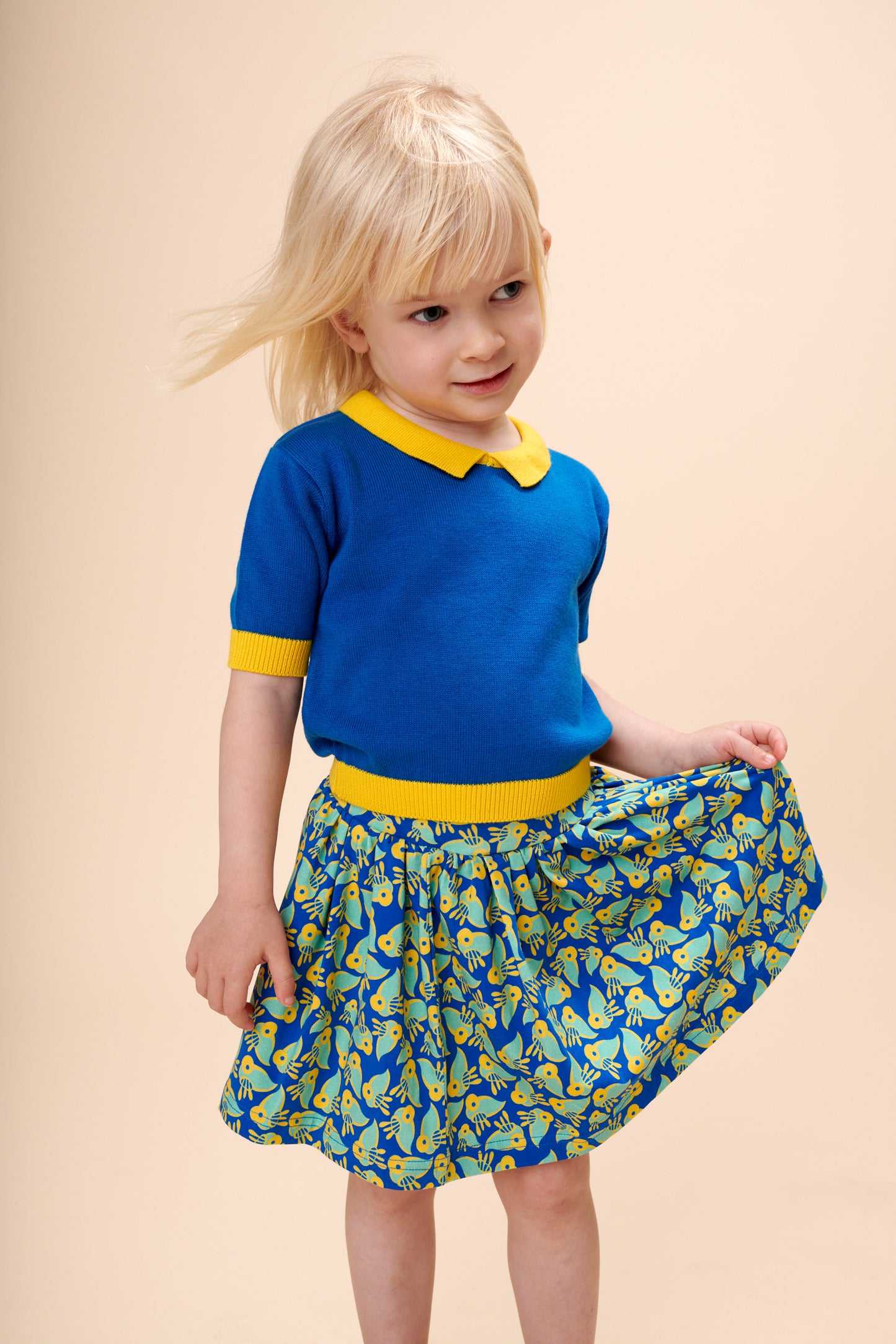 Strick-Shirt mit Kragen in Meerblau von Lily Balou