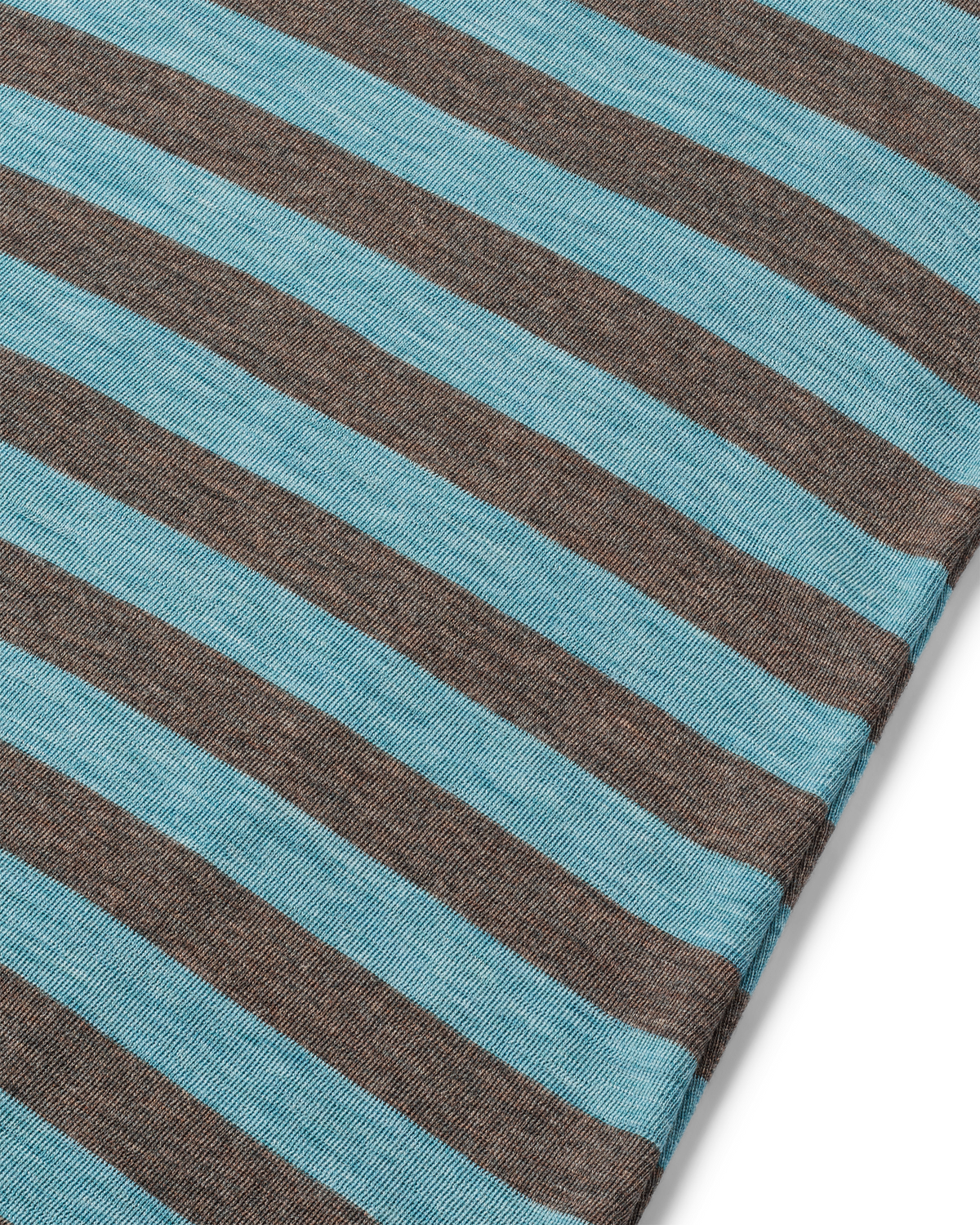 Wolle-Shirt breit gestreift Wood-Aqua Melange von Jalfe