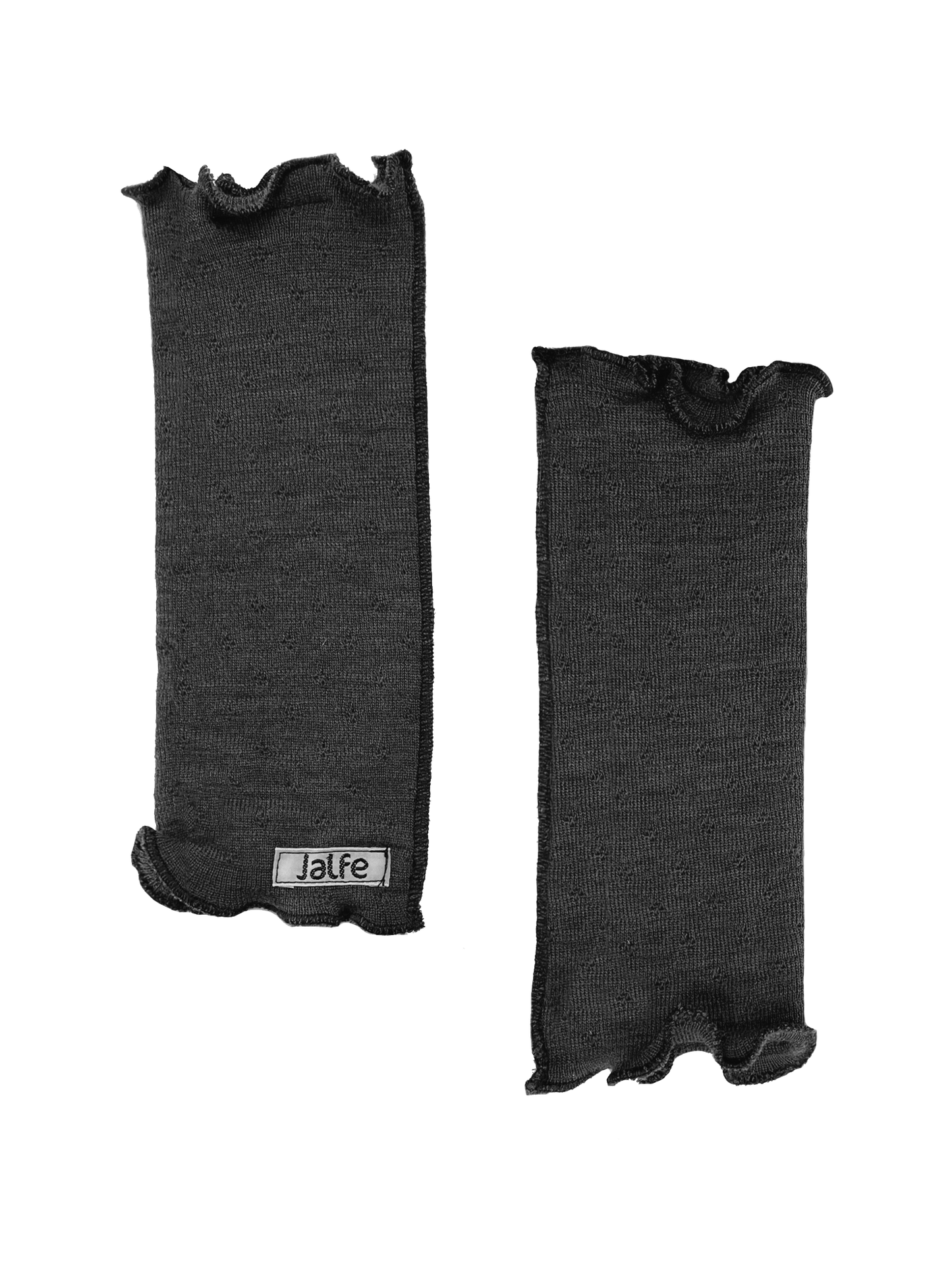 Pulswärmer mit Löchli-Muster in Anthrazit von Jalfe