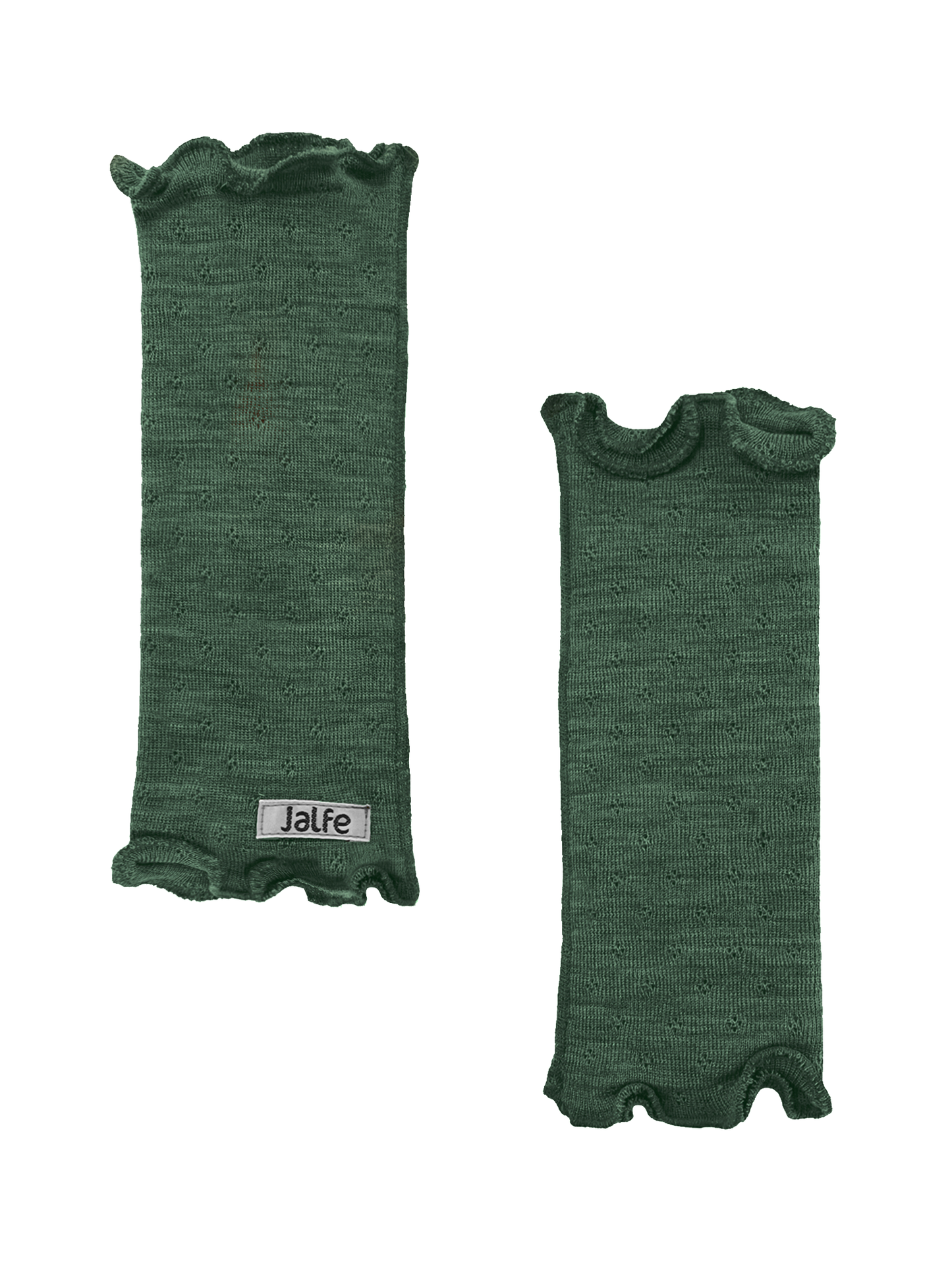 Pulswärmer mit Löchli-Muster in dusty green von Jalfe