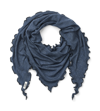 Dreieckstuch mit Löchli-Muster in Denim Melange