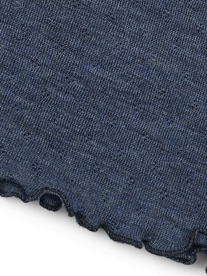 Dreieckstuch mit Löchli-Muster in Denim Melange