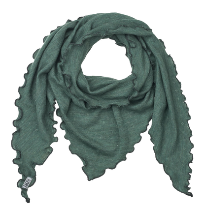 Dreieckstuch mit Löchli-Muster in Dusty Green