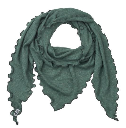 Dreieckstuch mit Löchli-Muster in Dusty Green