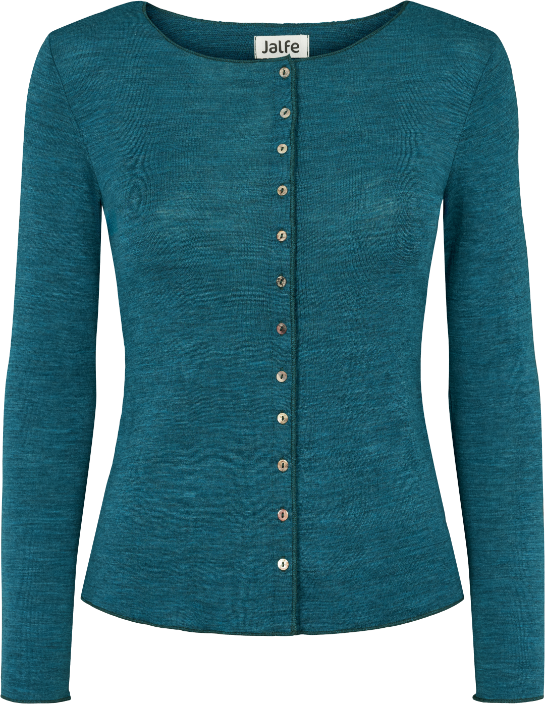 Wolle-Cardigan in Türkis mélange von Jalfe