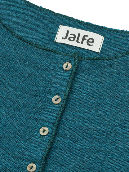 Wolle-Cardigan in Türkis mélange von Jalfe