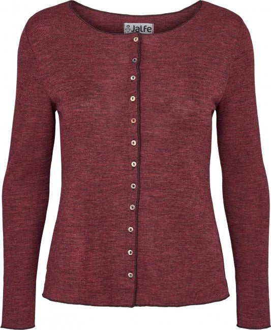 Wolle-Cardigan in Plum Melange von Jalfe