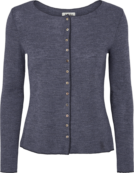 Wolle-Cardigan in Denim Melange von Jalfe