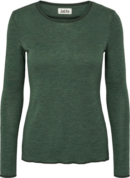 Wolle-Damenshirt Langarm  in Dusty Green von Jalfe