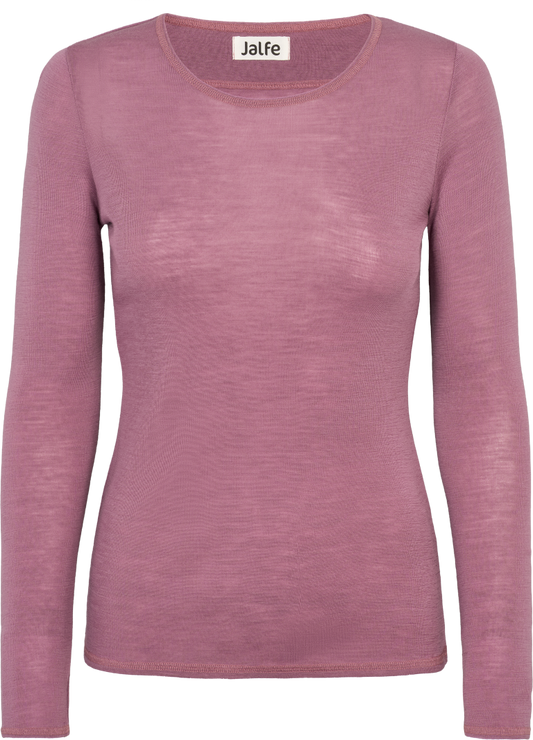 Wolle-Damenshirt Langarm  in Blush von Jalfe