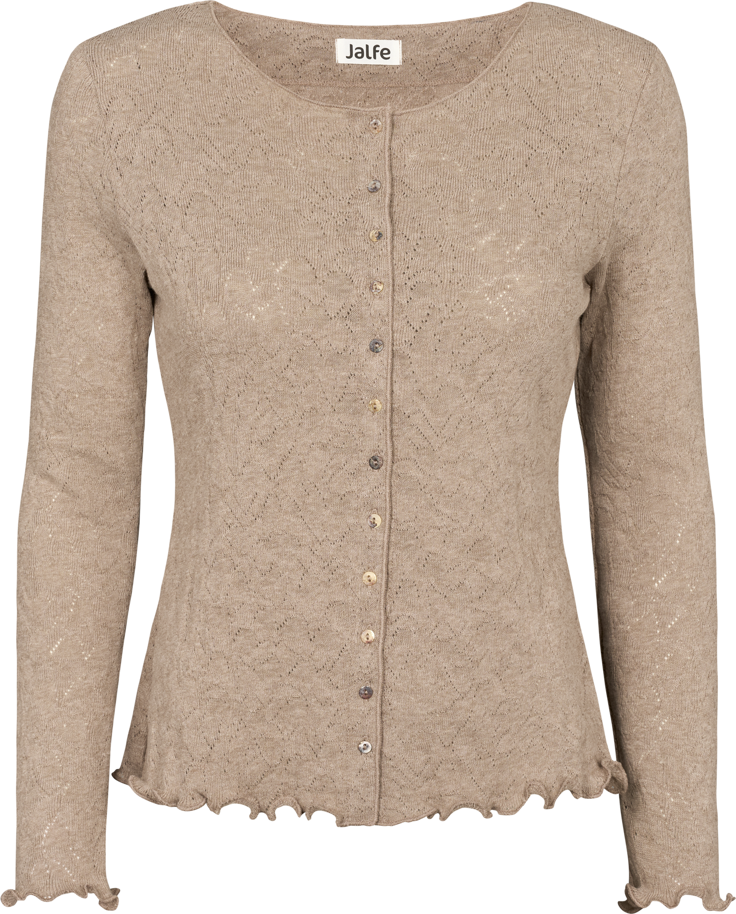 Baumwoll-Cardigan Jacquard in beige von Jalfe