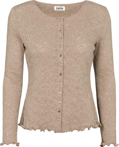 Baumwoll-Cardigan Jacquard in beige von Jalfe